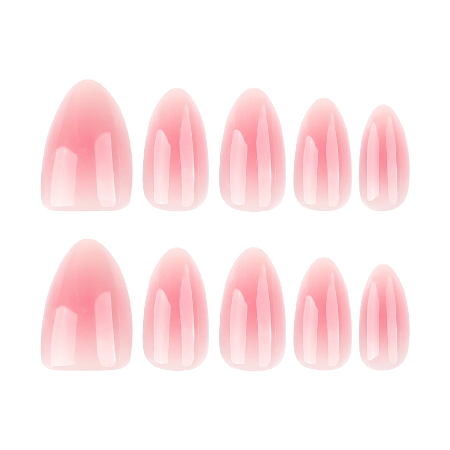 12 sizes 24 pieces pink press on nails measurements - ClairClaw Blusher