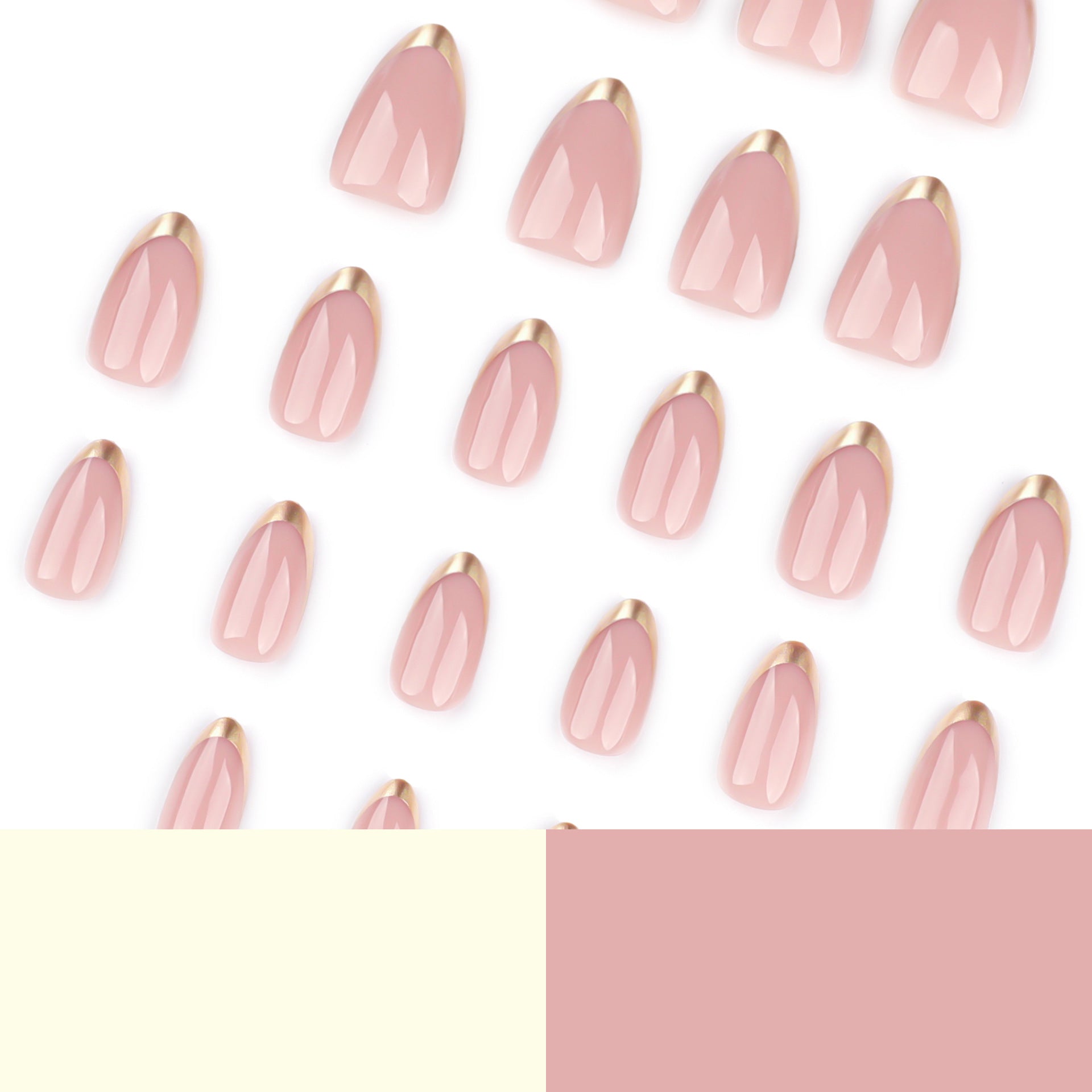 Glass-like glossy press on nails - ClairClaw 12 sizes 24 pieces luxury nude