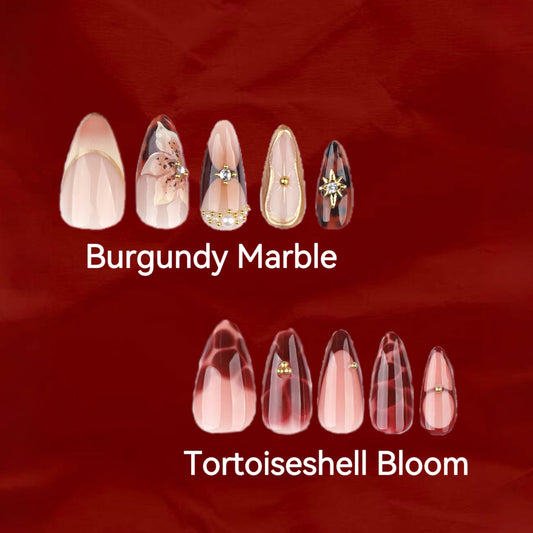 ClairClaw 12 sizes 24 pieces opulent contrast press on nails - Dual Set