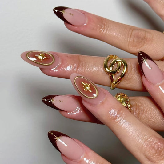 ClairClaw 12 sizes 24 pieces gilded star press on nails - Freya’s Star