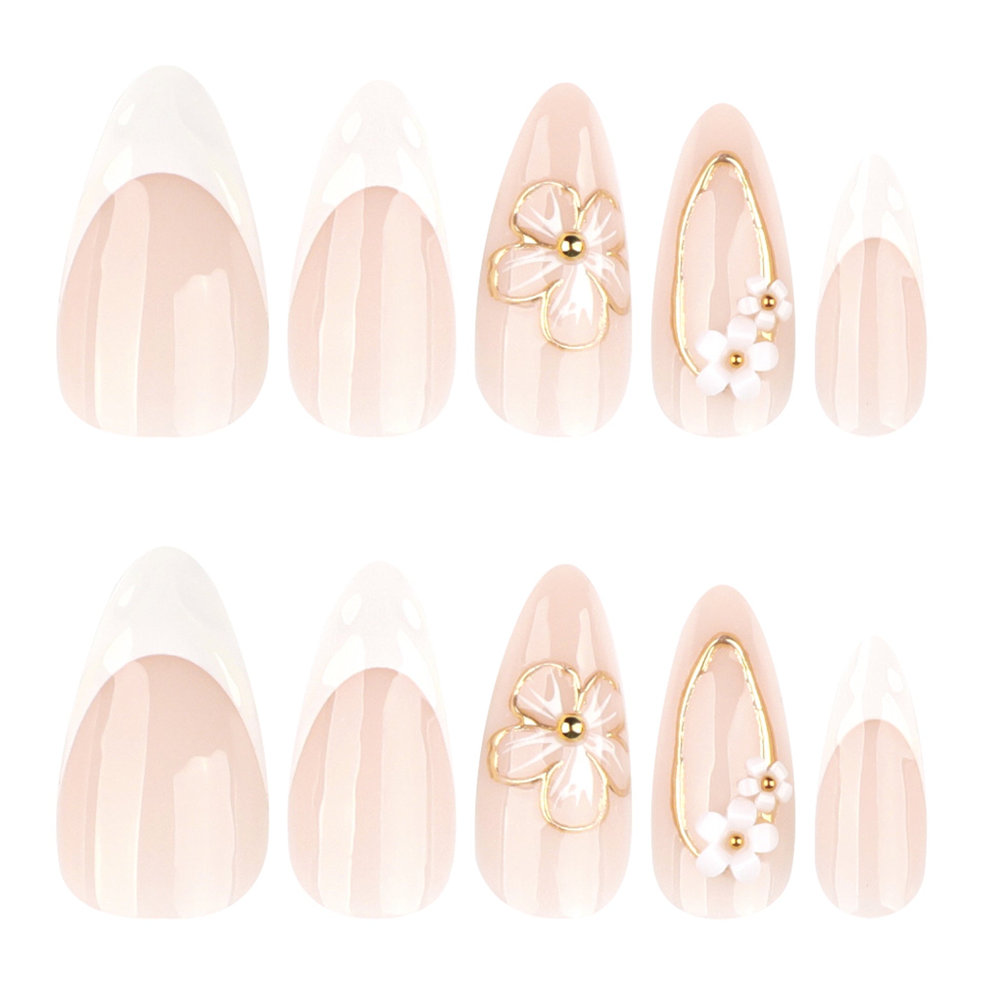 12 sizes 24 pieces bride press on nails measurements - ClairClaw Happiness Bride