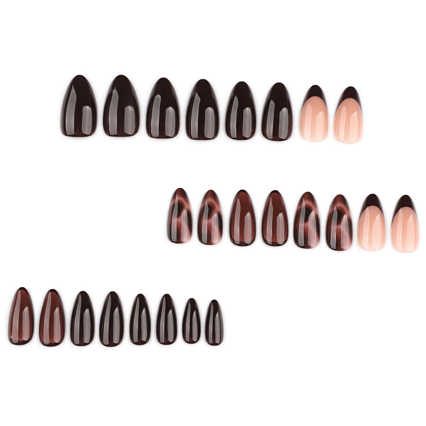 	12 sizes 24 pieces black lace press on nails measurements - ClairClaw Nyx’s Veil
