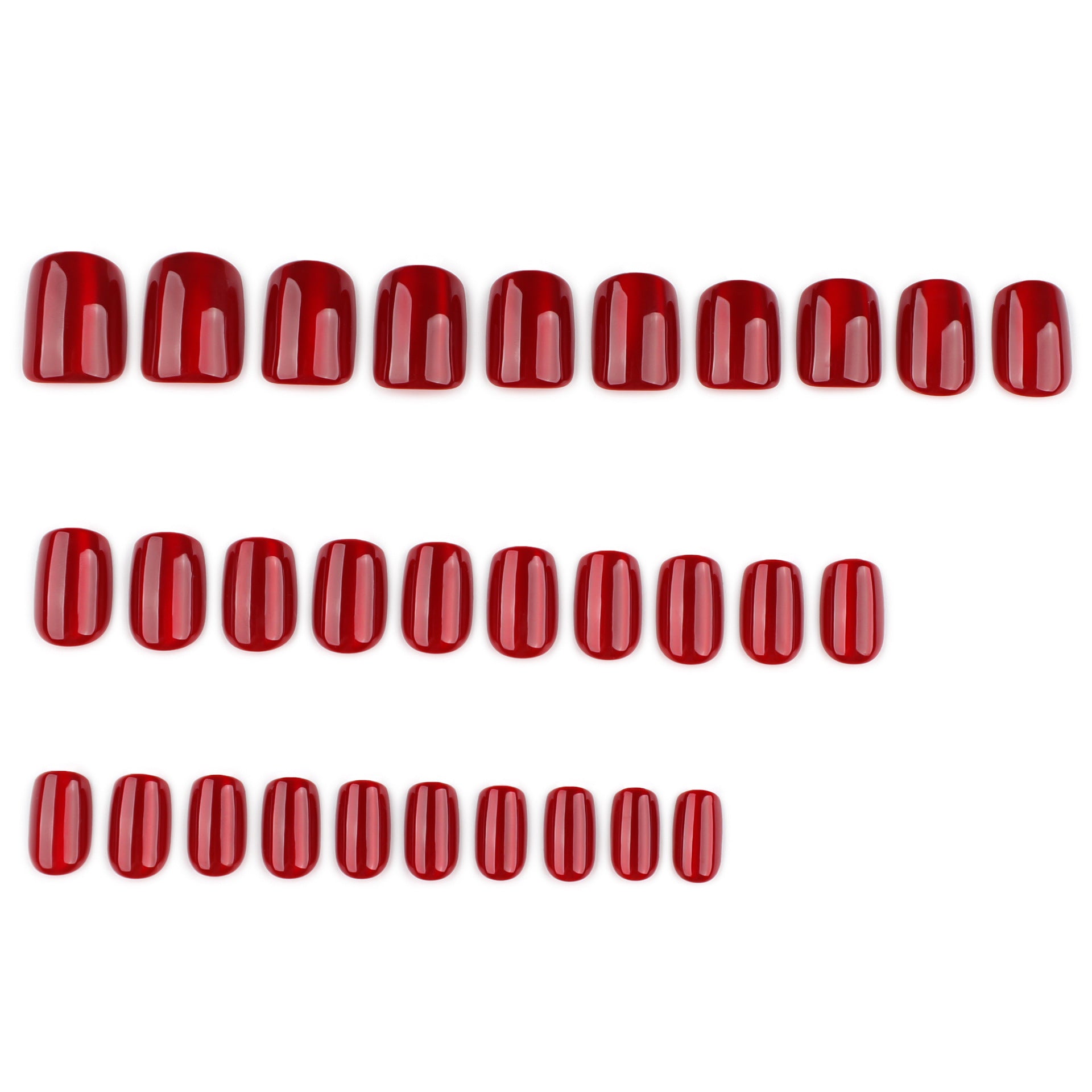12 sizes 24 pieces crimson press on nails measurements - ClairClaw Venus Crimson