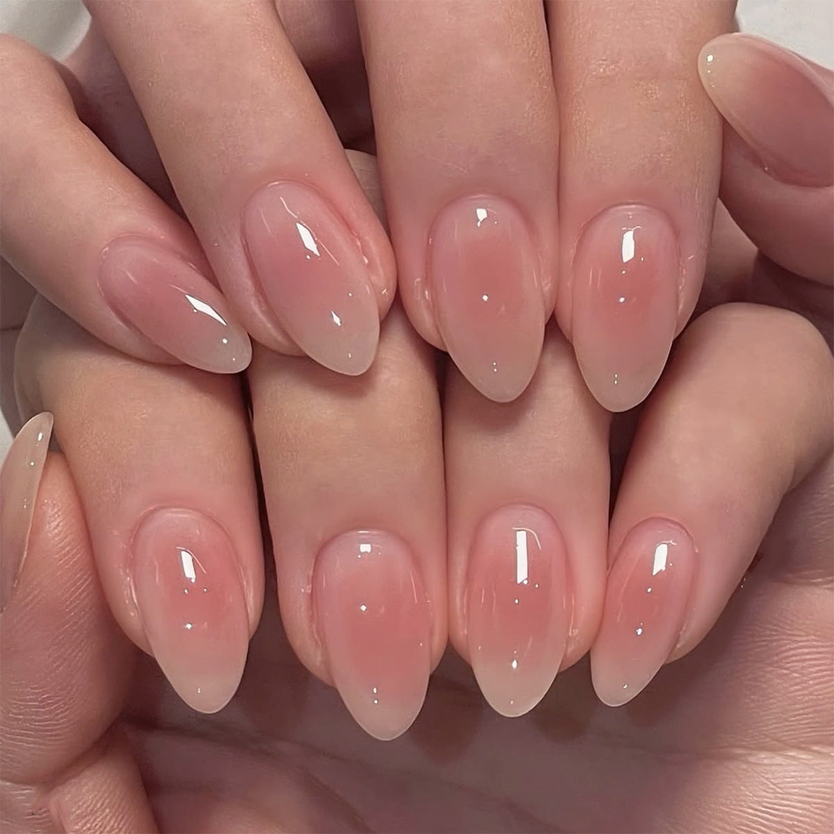 ClairClaw 12 sizes 24 pieces pink gradient press on nails - Blusher Natural Glow