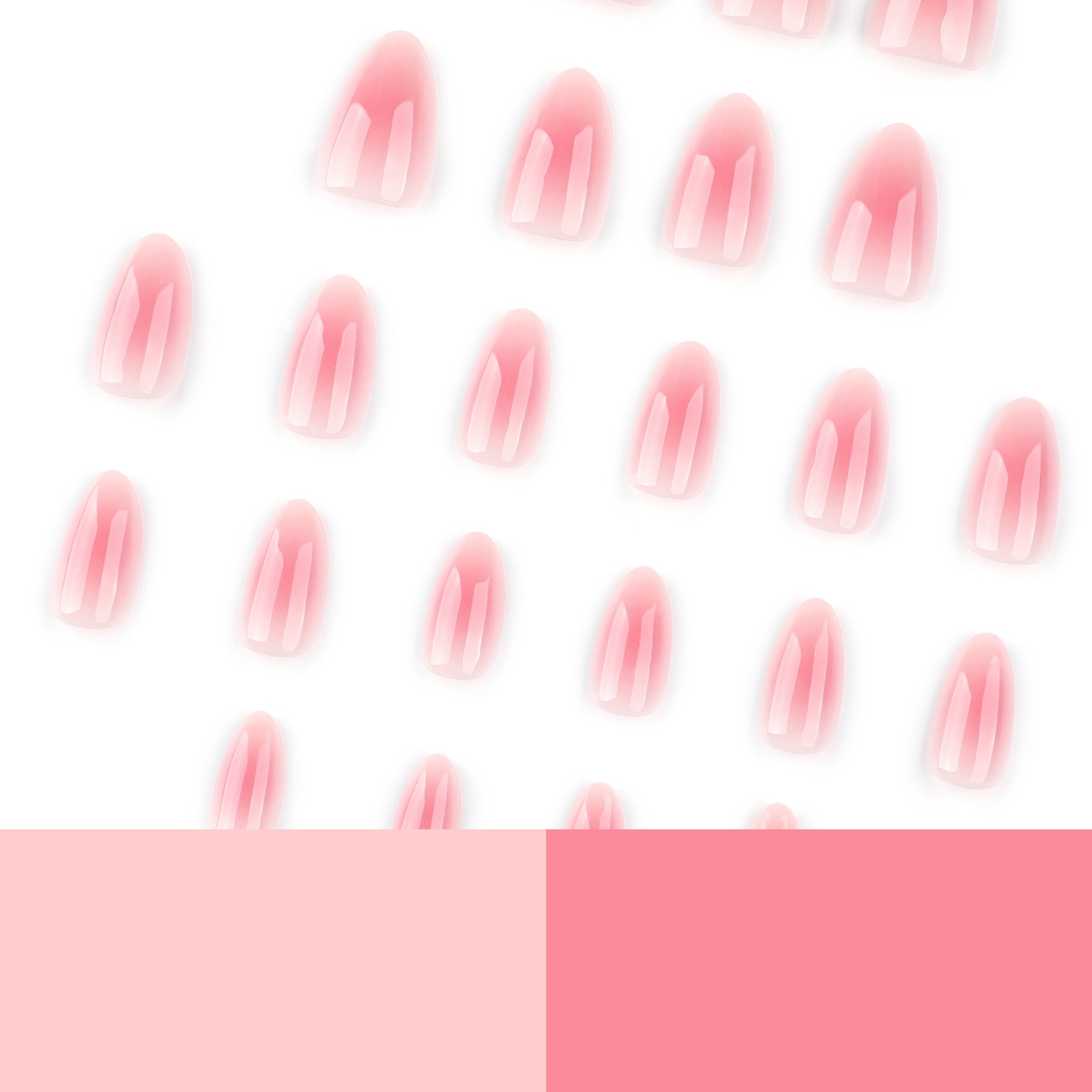 Blusher sheer shimmer press on nails - ClairClaw 24 sizes luminous blush pink